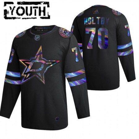 Dětské Hokejový Dres Dallas Stars Braden Holtby 70 2021-22 Duhová holografická Černá Authentic
